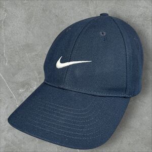 Vintage Y2K Distressed Nike Center Swoosh Logo Grey Silver Tag Strap Back Hat